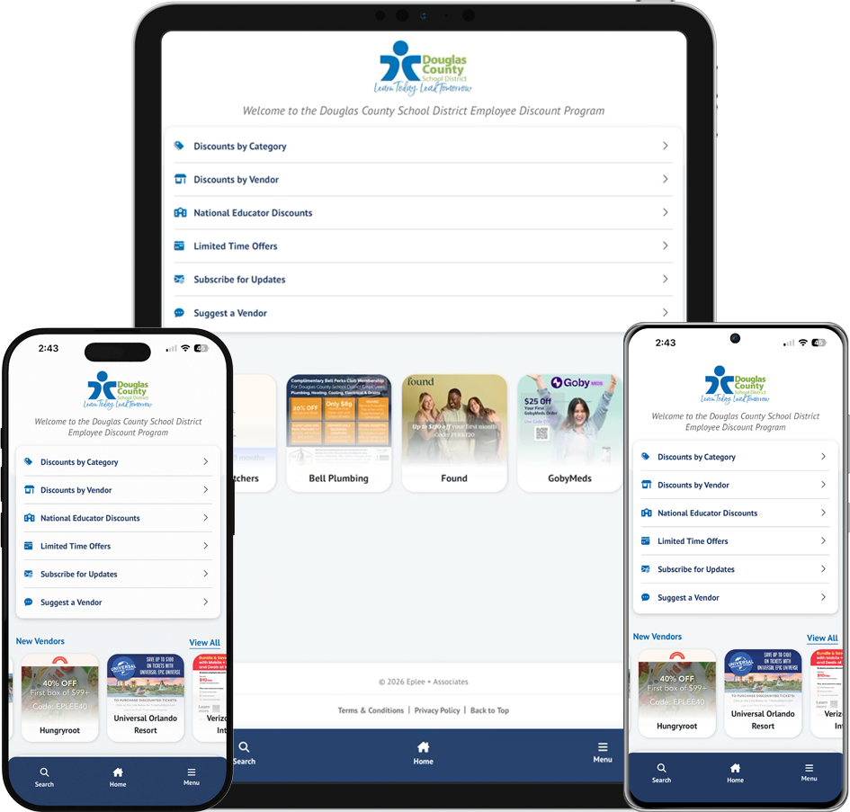 DCSD Employee Discounts Mobile App Screenshots