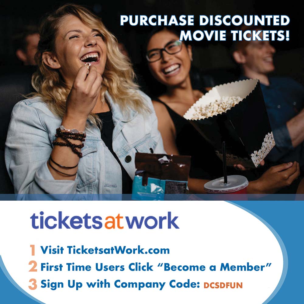Tickets at Work - PURCHASE DISCOUNTED MOVIE TICKETS <br>1 Visit TicketsatWork.com<br>2 First Time Users Click 